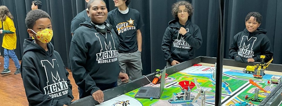 Students at the Lego League